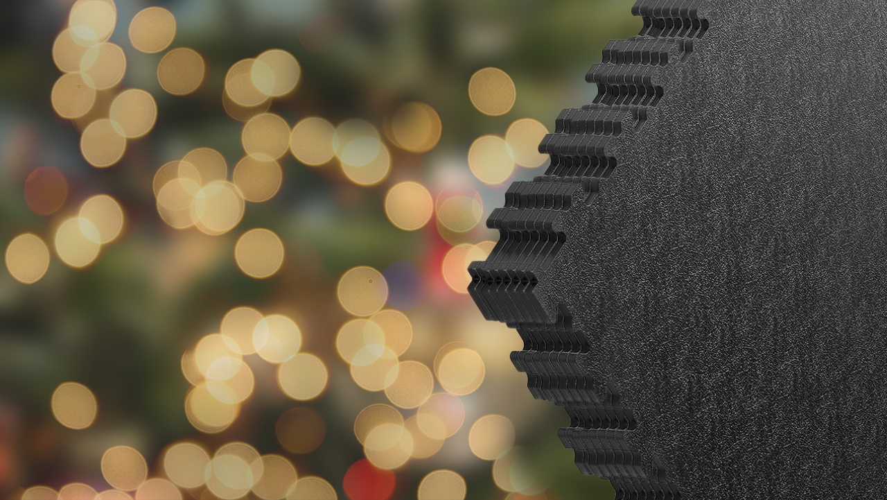 Interlocking floor tiles with Christmas backdrop perfect for workshops and garages