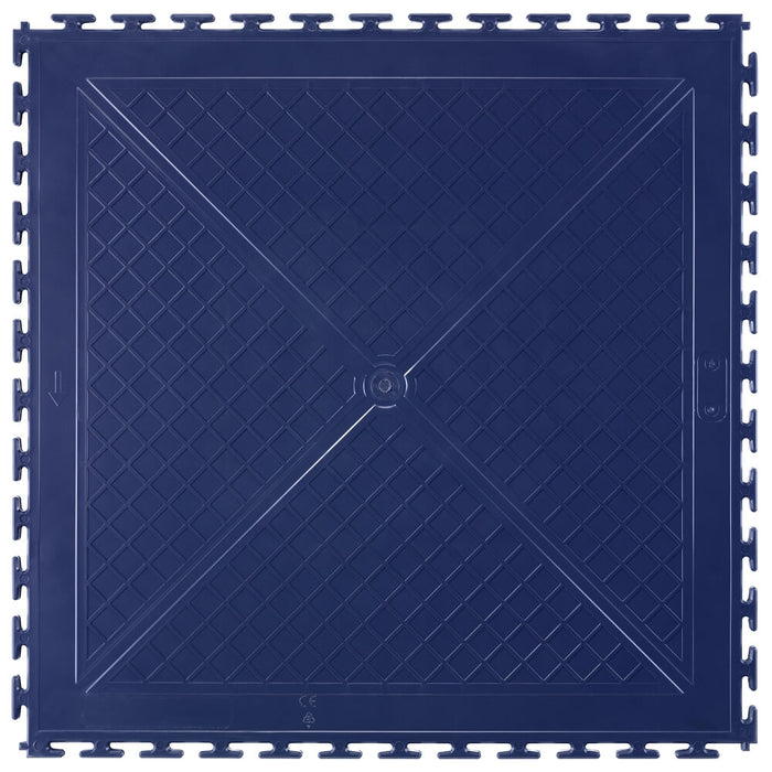 Reverse side of a Blue T Joint interlocking Ecotile floor tile