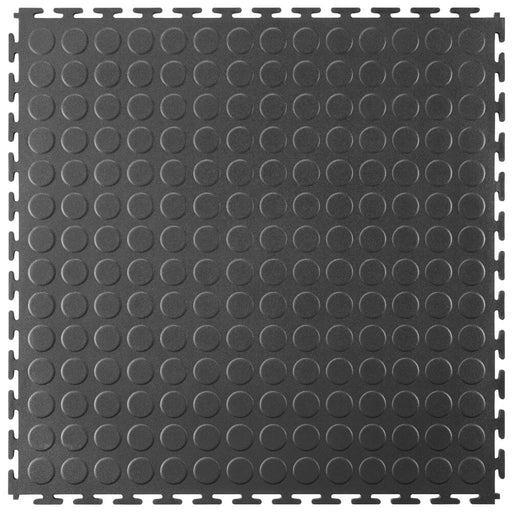 Graphite T Joint interlocking Ecotile floor tile with Raised Disc surface finish