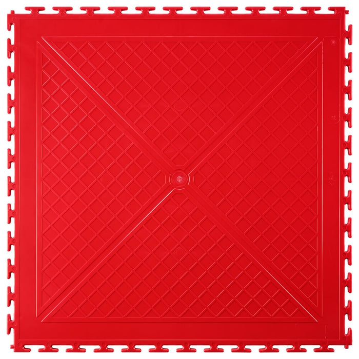 Rear side of a Red T Joint interlocking Ecotile floor tile