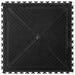 Rear side of a Black T Joint interlocking Ecotile floor tile with Raised Disc surface finish