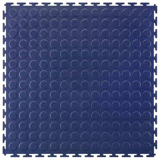 Blue T Joint interlocking Ecotile floor tile with Raised Disc surface finish