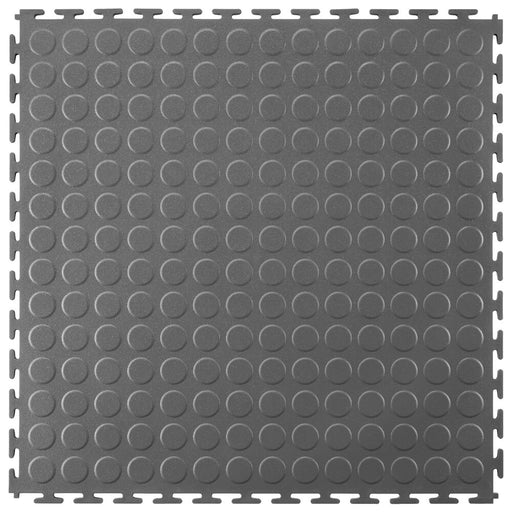 Dark Grey T Joint interlocking Ecotile floor tile with Raised Disc surface finish