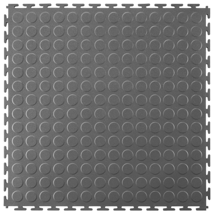 Dark Grey T Joint interlocking Ecotile floor tile with Raised Disc surface finish