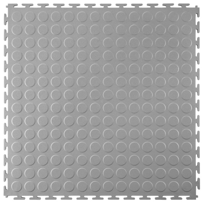 Light Grey T Joint interlocking Ecotile floor tile with Raised Disc surface finish
