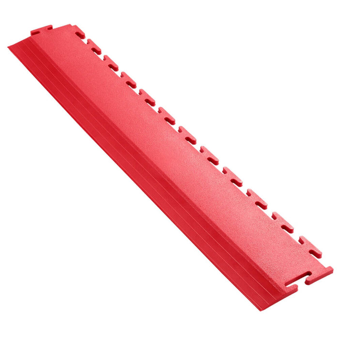 Ecotile E57 interlocking floor tile ramp in red on a white background