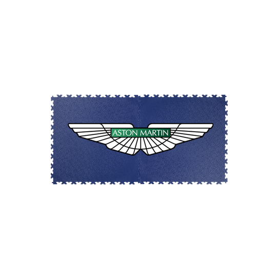 Aston Martin Custom Logo Two Tiles Blue