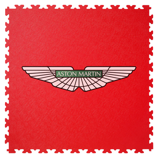 Aston Martin Custom Logo Tile Red